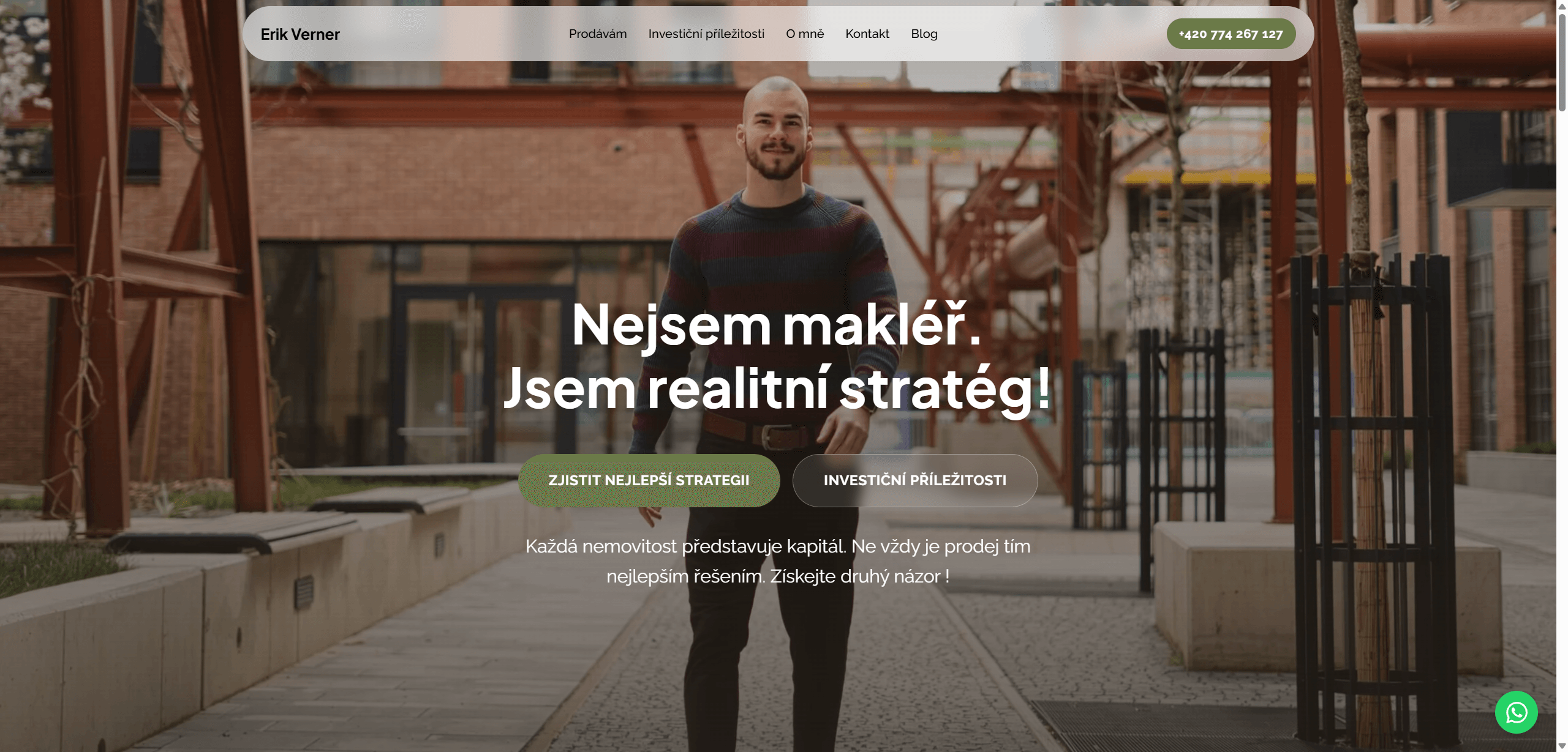 Ukázka webu Erik Verner | Realitní stratég